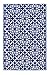 Fab Habitat Outdoor Rug - Waterproof, Fade Resistant, Crease-Free - Premium Recycled Plastic - Spanish Tile Farmhouse - Porch, Deck, Balcony, Laundry Room, Patio - San Juan - Dark Blue - 3 x 5 ft