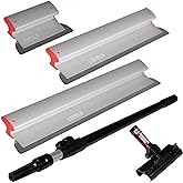 LEVEL5 Drywall Skimming Blade Set | 10, 24 &amp; 32 Inch Skimming Blades, 37-63 Inch Extension Handle | Aluminum Body &amp; Stainless Steel Blade | For Smoothing Walls and Ceilings | 5-441