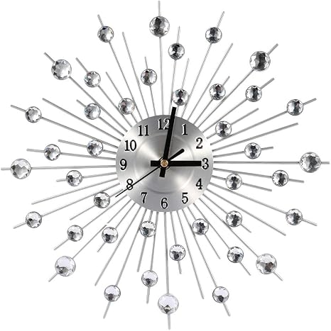 Amazon Co Jp 壁掛け時計 ウォール クロック 北欧風 ダイヤモンド 立体 静音時計 掛け時計 ステンレス製 ウォール時計 キラキラ おしゃれ 電池式 ホーム キッチン