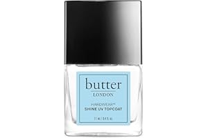 butter LONDON Shine UV Top Coat Nail Polish, Hardwear - Sheer Coverage with Glossy Finish - Quick-Drying Topcoat is Helps Prevent Chipping & Smudging - UV Protection for Long Lasting Radiant Color