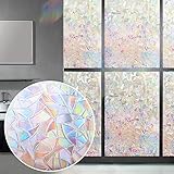 Window Film 3D Decorative Privacy - Static Cling Glass Window Sticker Non-Adhesive No Glue Heat Control Anti UV Light Blocking for Home Kitchen Bathroom Office Meeting Room Living Room(17.7