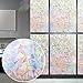 Window Film 3D Decorative Privacy - Static Cling Glass Window Sticker Non-Adhesive No Glue Heat Control Anti UV Light Blocking for Home Kitchen Bathroom Office Meeting Room Living Room(17.7