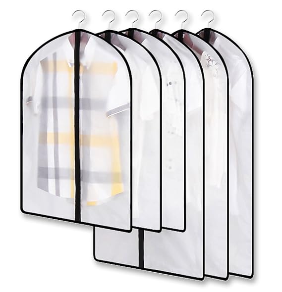 Transparente Kleiderhüllen mit Reißverschluss, 6er-Set (3x60*100cm, 3x120*60cm), wasserfest, staubdicht, mottensicher, Kleide