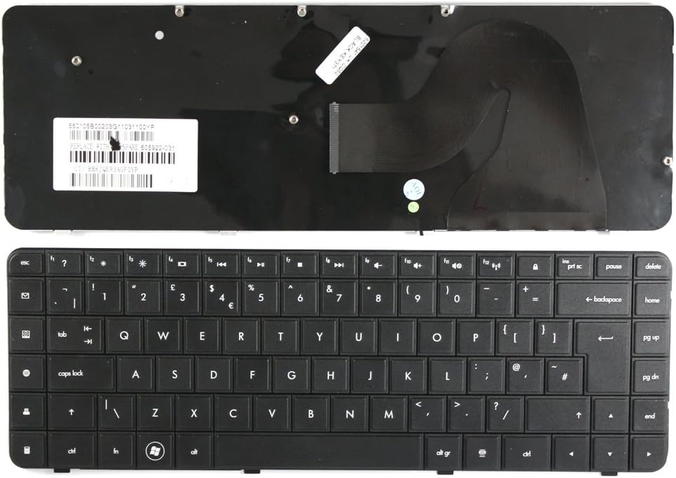 Keyboards4Laptops UK Layout Black Laptop Keyboard Compatible with HP G62t-100, HP G62T-100 CTO, HP G62t-250
