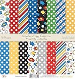 Pattern Paper Pack - Superhero - Scrapbook Premium Specialty Paper Single-Sided 12