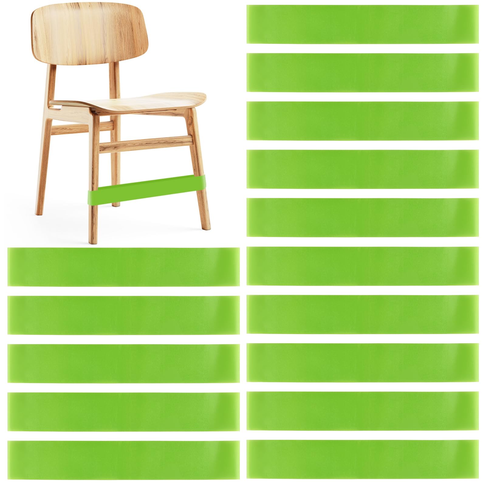 PLULON 15 Pack Chair Bands for Kids with Fidgety Feet Chair Stretch Foot Band Fidget Bands Flexible Seating For Classroom Elementary Chairs Desks - Green