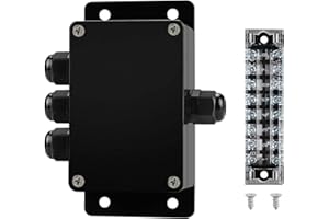JINDOUZI ABS IP67 Waterproof Dustproof Electrical Junction Box, with 15A 600V Barrier Terminal Cable Connector, 1 in/3 Out Power Junction Box（3.93 * 2.67 * 1.96in）
