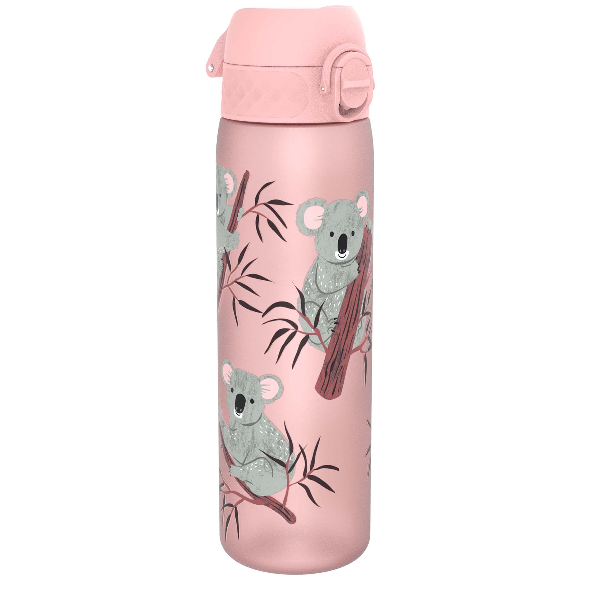 Ion8 Water Bottle, 500 ml/18 oz, Leak Proof, Easy to Open, Secure Lock, Dishwasher Safe, BPA Free, Hygienic Flip Cover, Carry Handle, Easy Clean, Odour Free, Carbon Neutral, Koalas