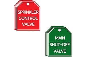 FENGHERUIA 20 Pcs Main Shut Off Valve Tags Sprinkler Control Valve Tag 3×3.5 Inch Plastic Valve Identifier Tag Plumbing Identification Pipe Tags