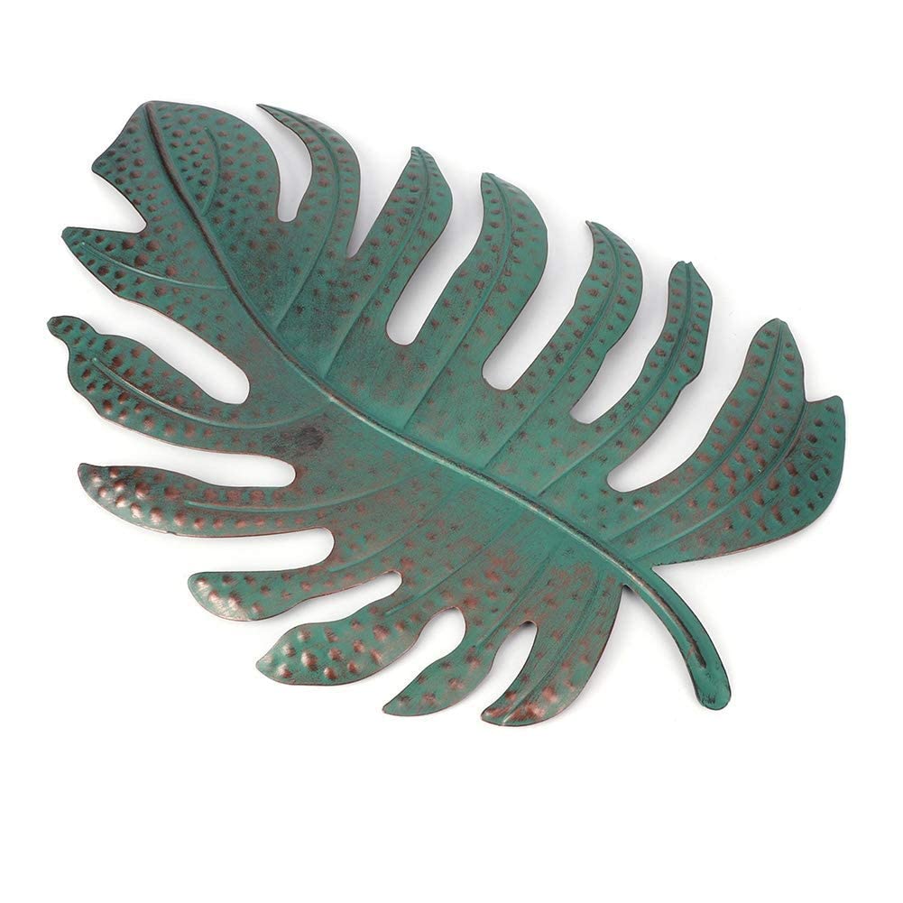 HERCHR Metal Leaf Wall Decoration, Wall Art Outdoor Plant Decor Hanging Decorative Sculpture Steel Metal Wall Art Leaves Metal Wall Decor for Living Room, Garden
