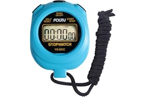 FCXJTU Simple Stopwatch Timer, Single Lap Stopwatch Countdown Timer, No Hourly Beep, On/Off, AAA Battery(Included), Large Display, Easy to Use, Ideal for Kids Sports Coaches Blue
