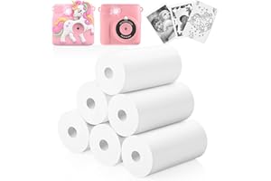 CAREENOAH Kids Camera Paper Roll Refills, 6 Rolls Instant Print Camera Thermal Paper Refills 2.2 Inch x 41.66 ft