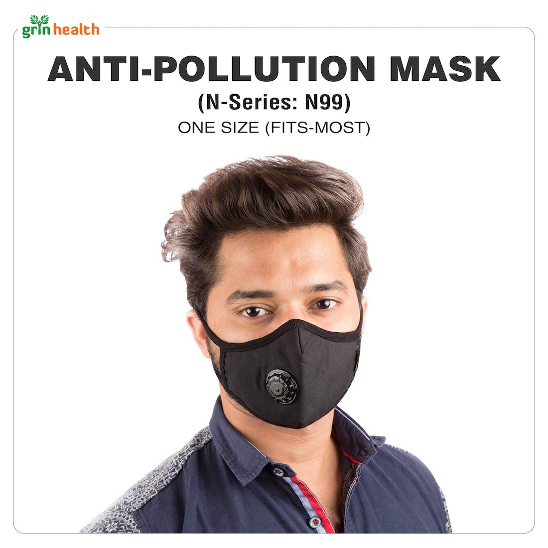 Grin Health NSeries N99 AntiPollution Face Mask with Activated Carbon
