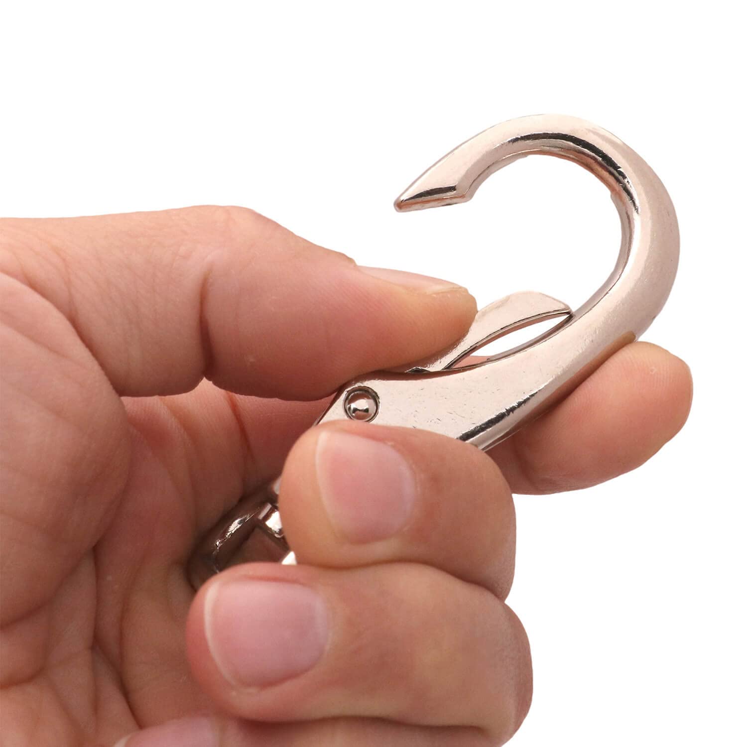 BIKICOCO 1-1/2'' Swivel Bolt Snap Hook Lobster Claw Clasp Trigger Spring Loaded Clip, Oval-Ring Ended, Silver - Pack of 6