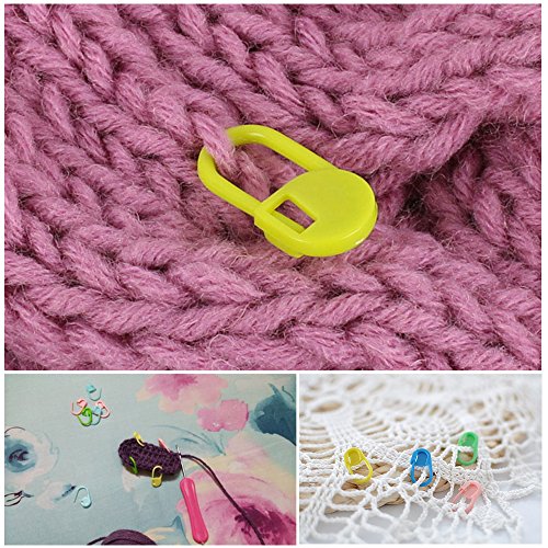 VAPKER 150PCS Knitting Stitch Markers Counter Crochet Locking Stitch Needle Clips 10 Assorted Colors