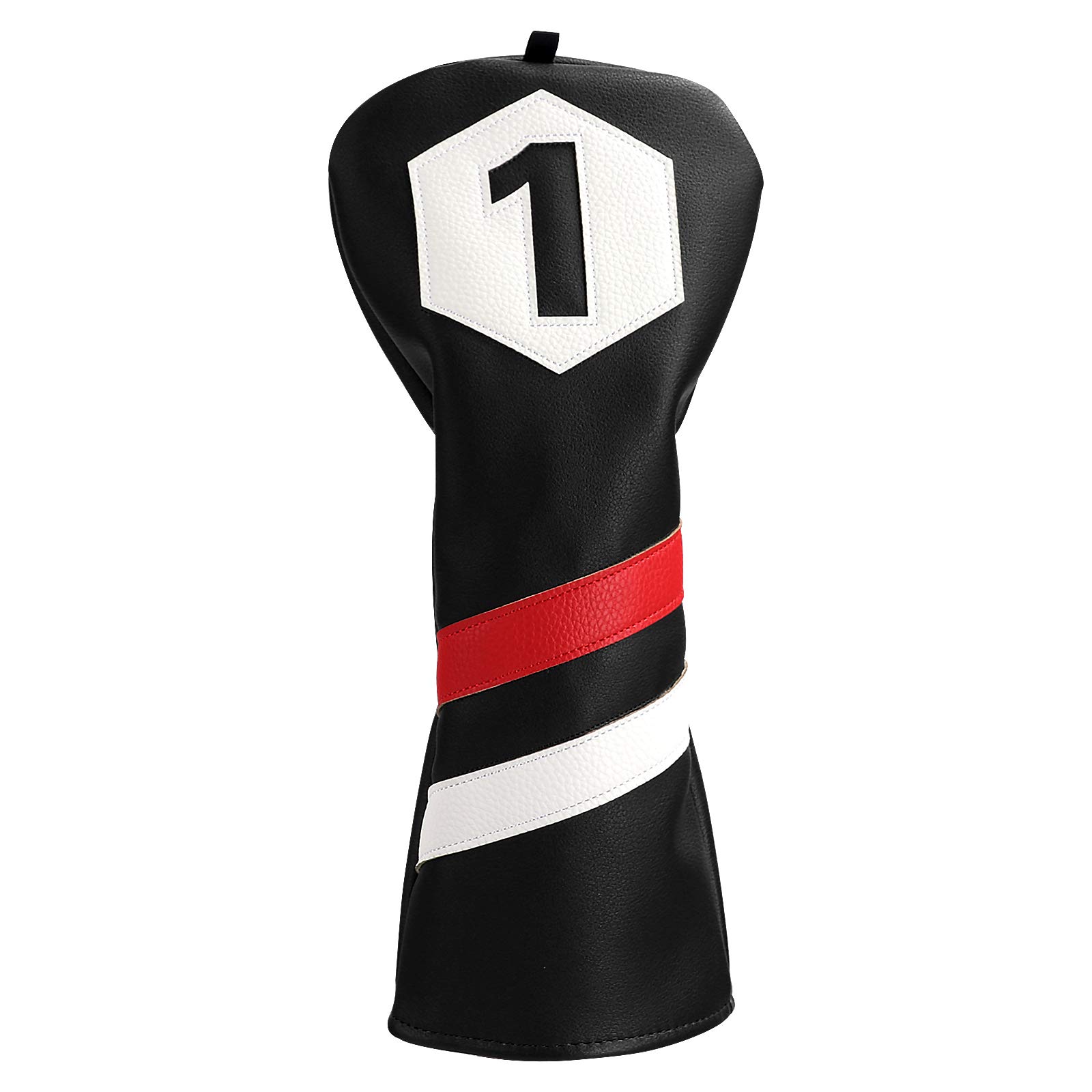 Big Teeth Golf Club Head covers for Driver 460CC DR #1 Balck White Red PU Leather