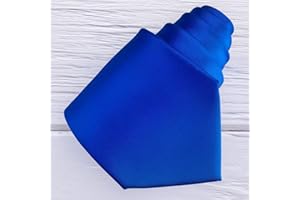 Mens Satin Tie For Men Blue Ties 3.35‘’ Classic Formal Elegant Suit Necktie With Gift Box