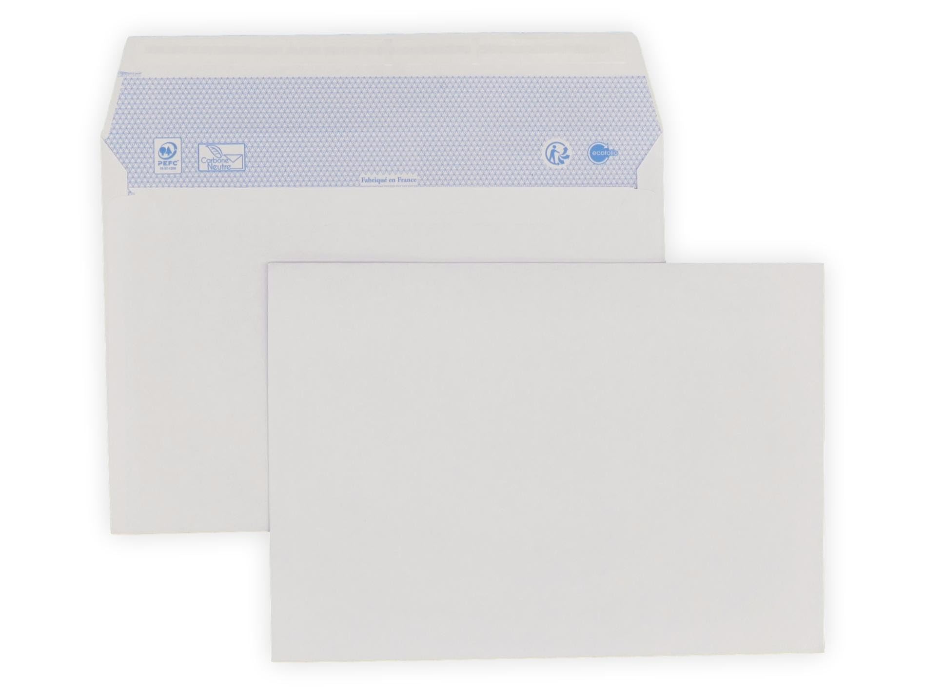 Envelope 50 A5 Mail - C5 White Paper 90g Size 162 x 229 mm White Envelope with Adhesive Tape Closure