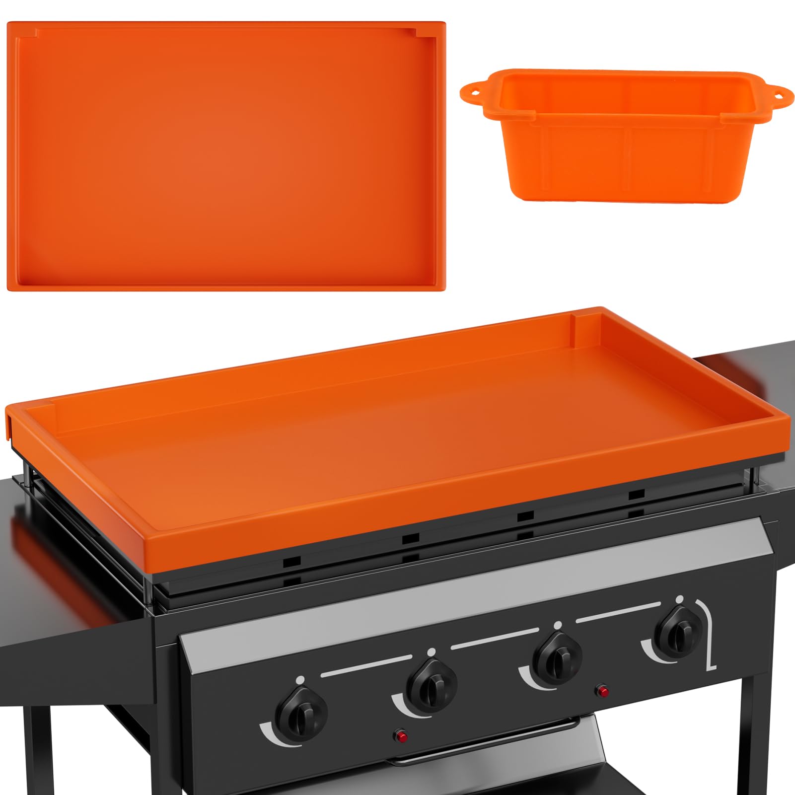 thumbnail interactive-video image 1 of 36" Silicone Griddle Mat For Blackstone - Heavy Duty Grill Cover To Keep Flat Top Clean (Grey) 1 of 13