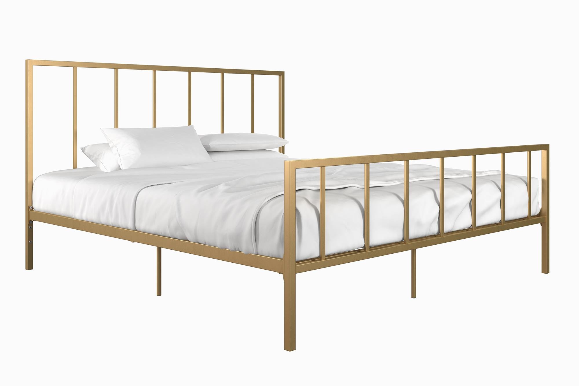 DHP 4125249 Stella Metal Bed Gold King Modern Sturdy Frame Bedroom