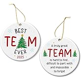 Team Christmas Ornament 2025 - Team Appreciation Gifts for Employees, Ceramic Team Ornament for Christmas Tree Decorations 2025, Xmas Gift for Coworkers Leaving
