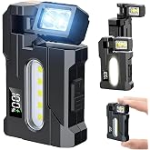 2026 Rechargeable EDC Flashlight with Rotable Lamp Head, 500 Lumens Super Bright Mini Flashlight, 1500mAh Portable Flat Pocket Flashlights, Magnetic Keychain Flashlight for Outdoor Home Emergencies