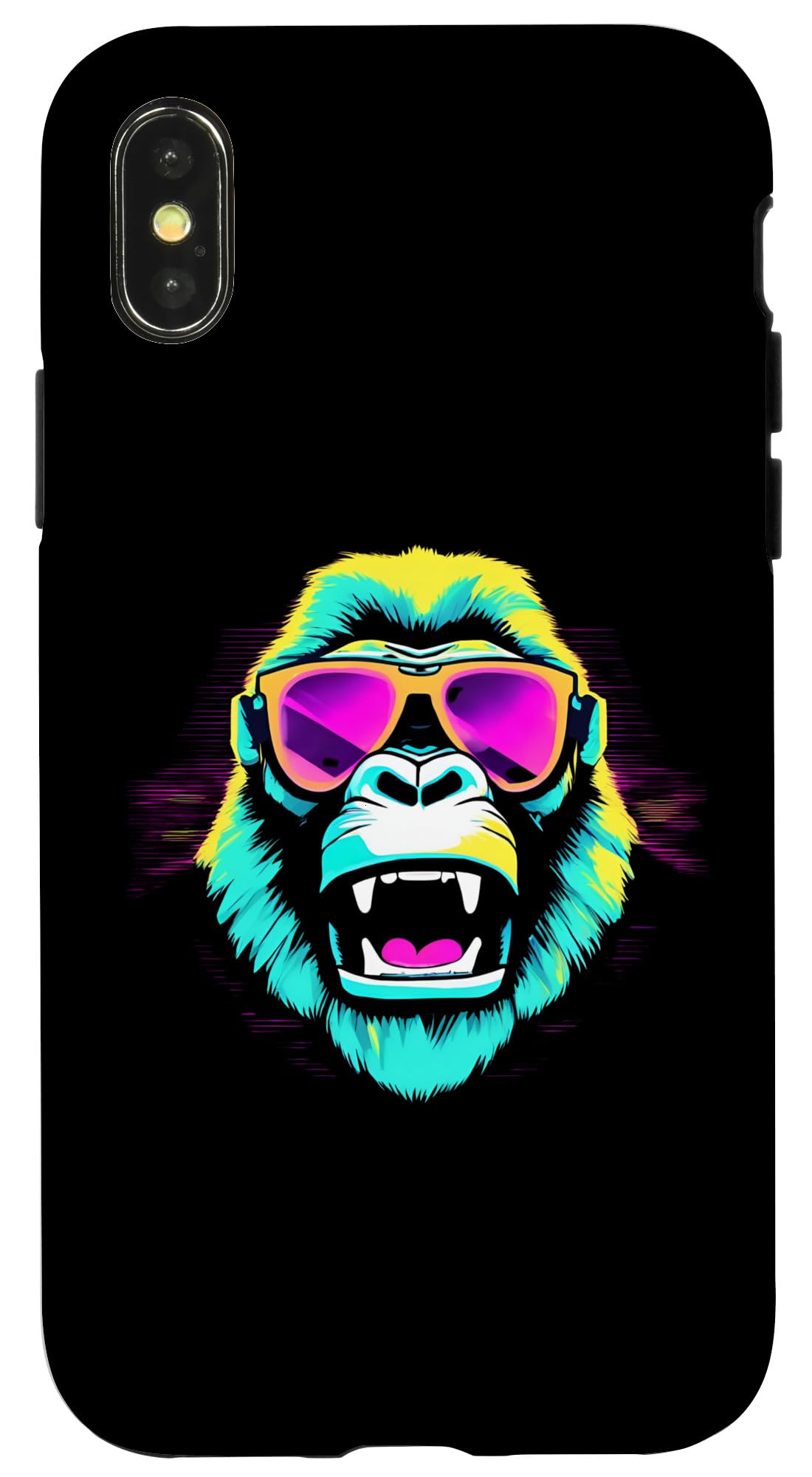 iPhone X/XS Funky Colorful Gorilla Wearing Stylish Sunglasses Case
