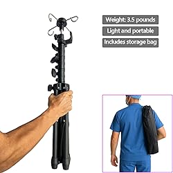 Four-Leg Portable IV Pole for Travel, Adjustable IV