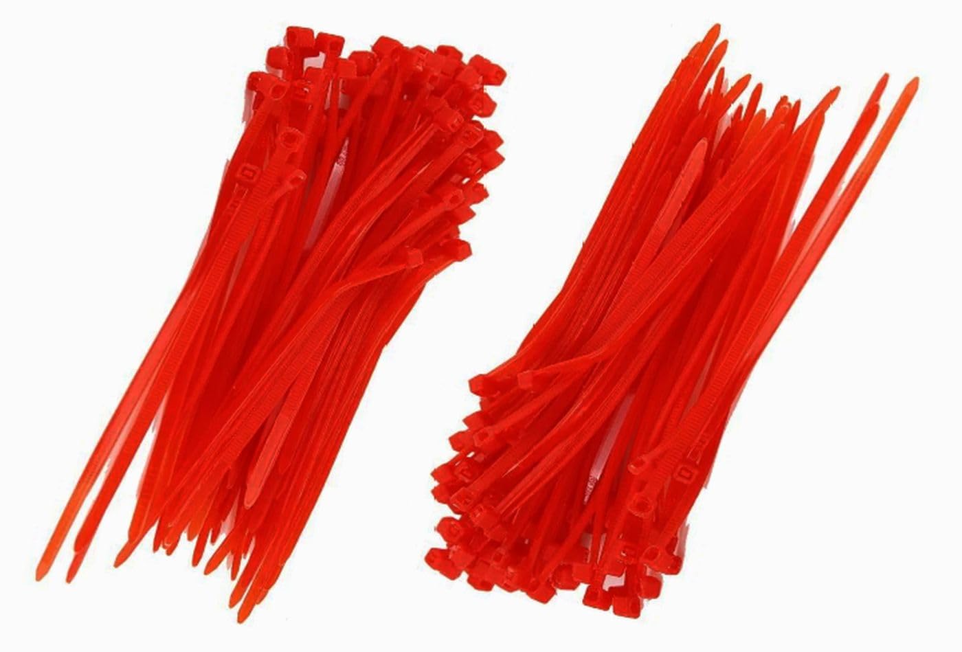 Auto-schmuck so einfach so kreativ Auto-Schmuck Pack of 200 Cable Ties UV Resistant Temperature Resistant Chemical Resistance (Red, 300 x 3.6 mm)