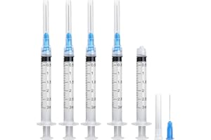 LUTAICACA 20 Pack 3ml Syringes with 23G 1 Inch Needle, Disposable Luer Lock Syringe Individually Sterile Packed for Scientific Lab, Liquid Measuring and Dispensing