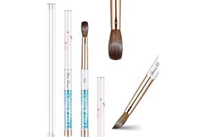 Shine Chance Acrylic Nail Brush Size 8, 100% Real Kolinsky Art Nail Brush for Acrylic Powder Application, Handmade Women Manicure Nail Extension Tool for Professional DIY Home Salon and Beginners