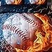 A Nice Night Baseball with Fire Print Comforter Quilt Set Bedding Sets for Teen Boys (Baseball,Full Size)