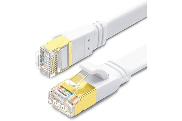Yauhody CAT 8 Ethernet Cable 6 ft 2 Pack, High Speed 40Gbps 2000MHz SFTP Flat Internet Network LAN Cable with Gold Plated RJ4