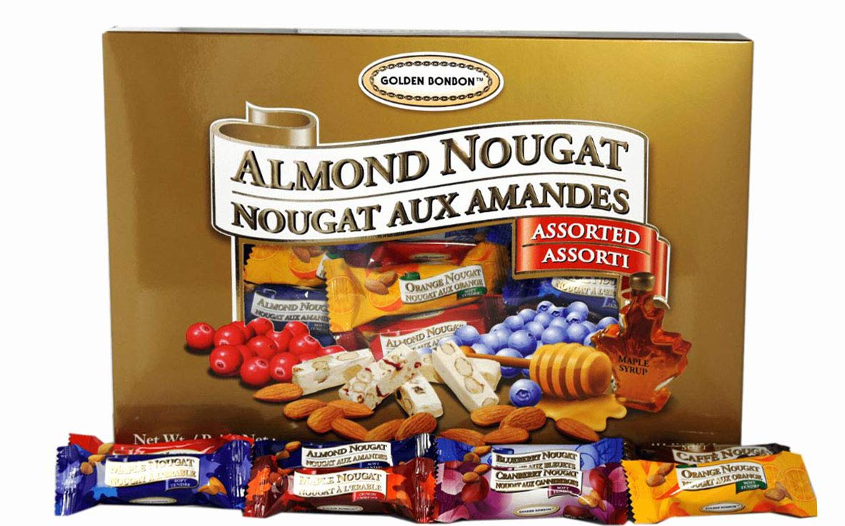 Golden Bonbon Gluten Free Almond Nougat Candy (Assorted