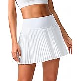 SANTINY Pleated Tennis Skirt for Women with Pockets Shorts Women's High Waisted Lightweight Athletic Golf Skorts Skirts