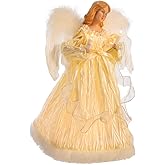Kurt Adler 10-Light Ivory Angel Treetop, 12-Inch