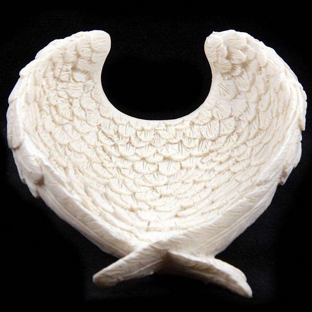 GeoFossils Puckator ANG100 Angel Wing Bowl, Resin, White, 11 x 11 x 6 cm