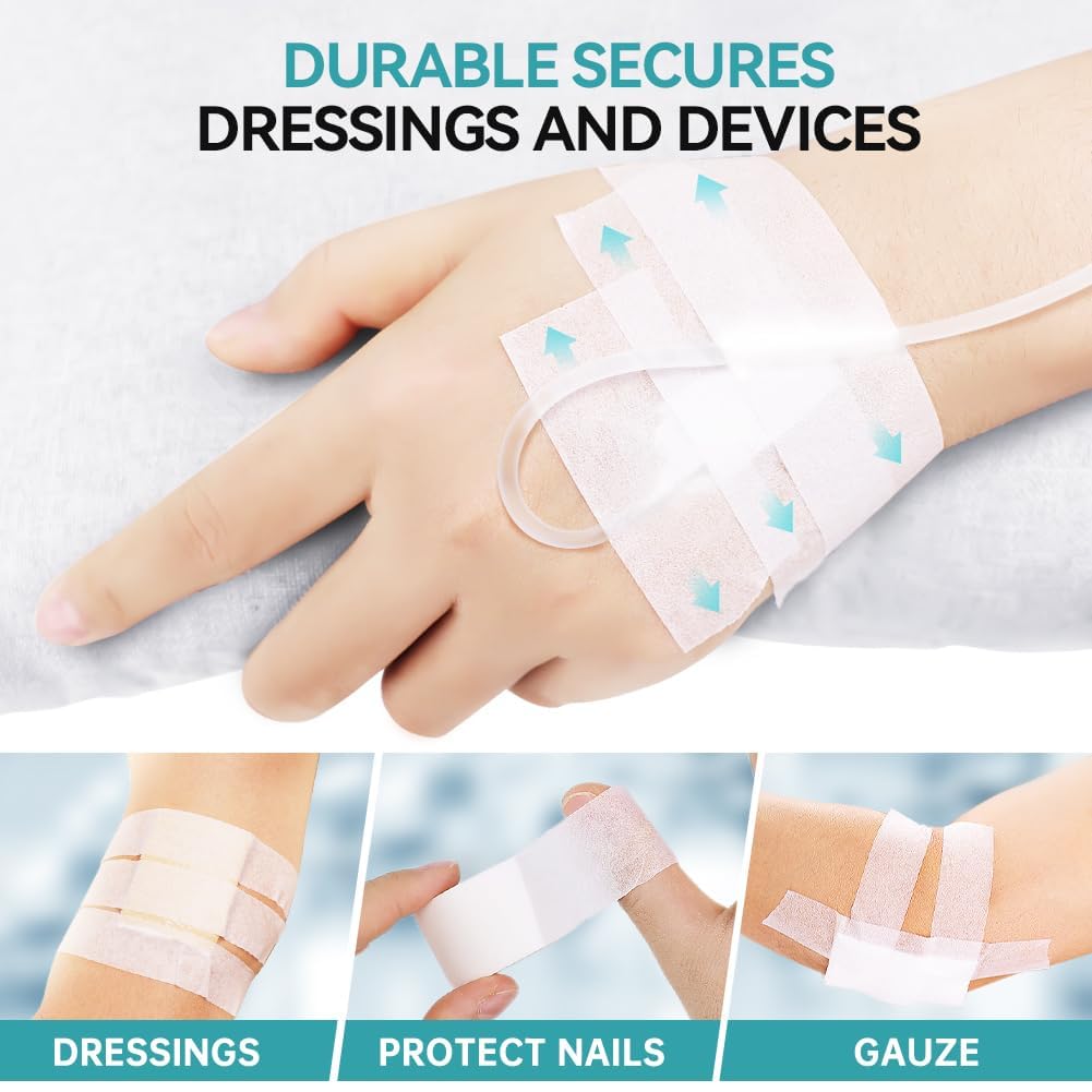 Dimora Paper Medical Tape 16 Rolls- Hypoallergenic White Surgical Tape for Sensitive Skin，Breathable First Aid Wound Tape with Pain-Free Removal，Secures Dressing and Medical Devices -1