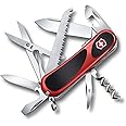Victorinox Evolution S17 Grip Swiss Army Knife, 15 Functions, Swiss Made Pocket Knife with Large Blade, Screwdriver and Lock Blade - Red/Black