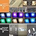 Wsiiroon Car Led Dome Lights - 5050 24SMD Multicolored Car Interior Reading Lights with Sound Active Function and Universal T10 / BA9S Adapters（2Pack, DC 12V）