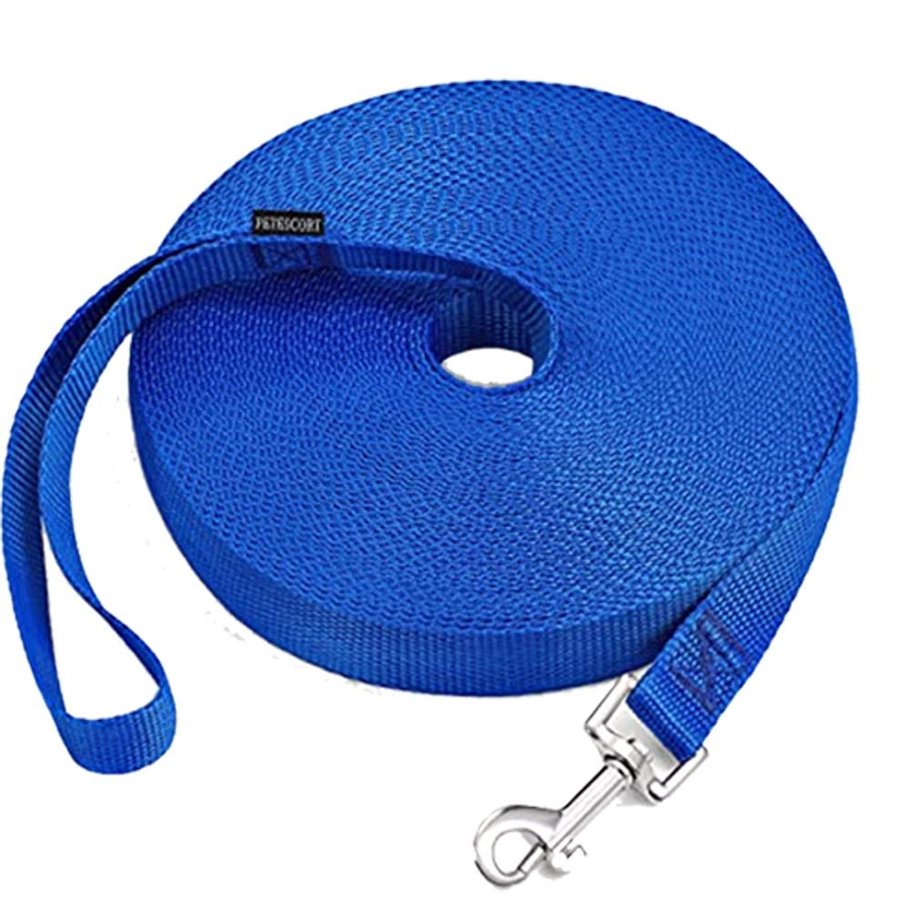 Dog Pet Puppy Training Lead Leash 50ft 15m Long Obedience Recall 1” Wide Easipet (Blue)