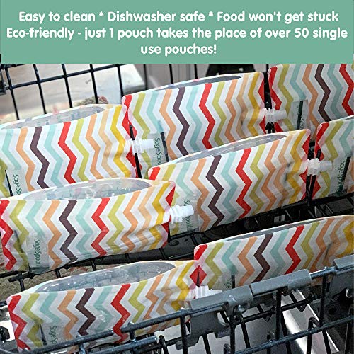 Sage Spoonfuls Squeezie Reusable Baby Food Pouches 12Pack of 7Ounce