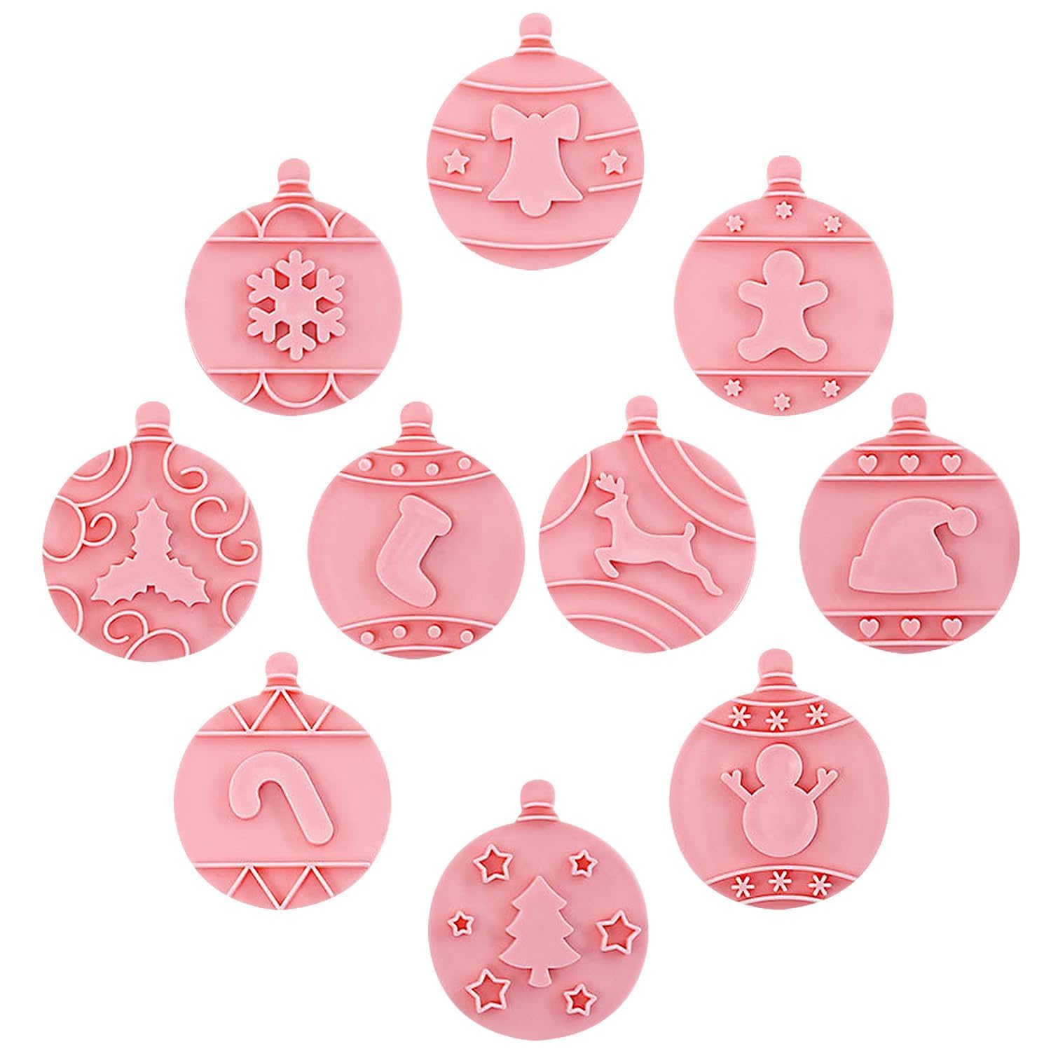 Rumyve 10Pcs 3D Cartoon Cookie Cutters,Plastic Pressable Biscuit Cutters, Tree Shapes Baking Set for DIY Holiday Party Baking(Style C)