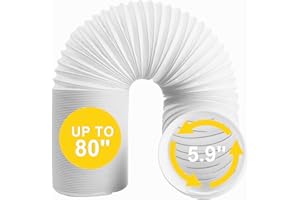 AUKNEY Portable Air Conditioner Hose, 5.9" Diameter Anti-Clockwise Thread,Length up to 80" - AC Hose with LG and More