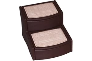 PET GEAR INC Pet Gear Easy Step II Pet Stairs, 2 Step for Cats/Dogs up to 75-pounds, Portable, Removable Washable Carpet Tread, No Tools Required, Available in 4 Colors