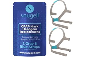Snugell Replacement Straps for AirFit ResMed F20 Headgear Regular Full Face CPAP Mask (2-Pack) – Ultra-Soft Premium Elastic N