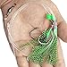 15Packs Fishing Bait Rigs Set Saltwater Fishing Rigs with Sharp Hooks, Fish Skin, Barrel Swivel and Glow Beads Bottom Fishing Rigs for Freshwater Flounder Sea Bass Halibut (Green)