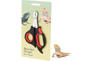 KEUYE Bearded Dragon Nail Clippers,Stainless Steel Bearded Dragon Toe Nail Clippers with Precise Angled Edges (Reddish Black)