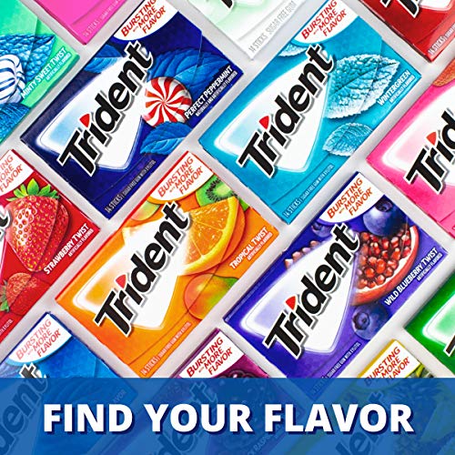 TRIDENT TROPICAL TWIST SUGAR-FREE CHEWING GUM, 3 PACKS OF 14 PIECES (42 TOTAL PIECES)