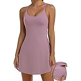 Women's Athletic Tennis Dress with Built-in Shorts,Sleeveless Golf & Workout Dress